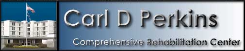 graphic bar with text: Carl D Perkins Comprehensive Rehabilitation Center" and a small picture of the center-link to CDPCRC Homepage